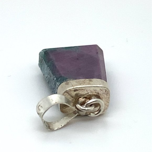 Ruby In Zoisite 22.30ct Solid 925 Sterling Silver Pendant - Picture 4 of 6